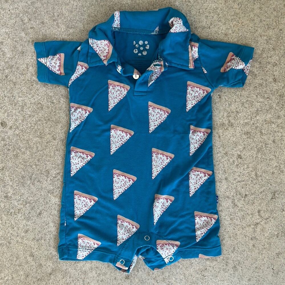 Kickee Pants Pizza Shortall Romper 0-3 Months